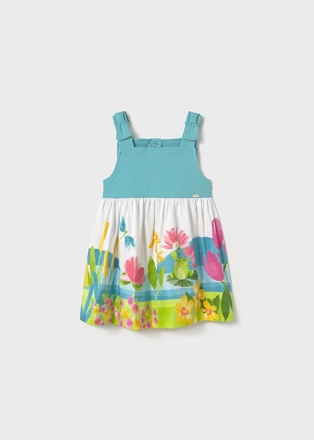 Vestito fresco cotone neonata Mayoral Fiori turchese Mayoral Azzurro