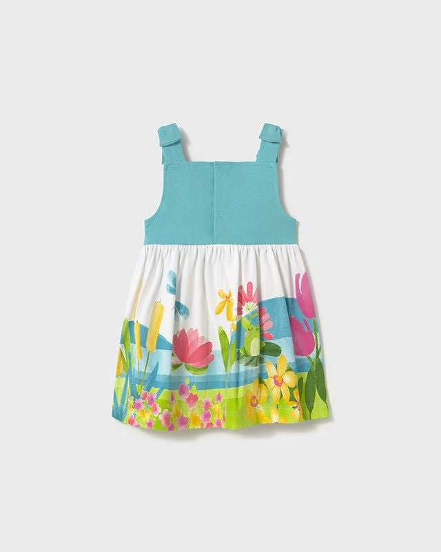 Vestito fresco cotone neonata Mayoral Fiori turchese Mayoral Azzurro