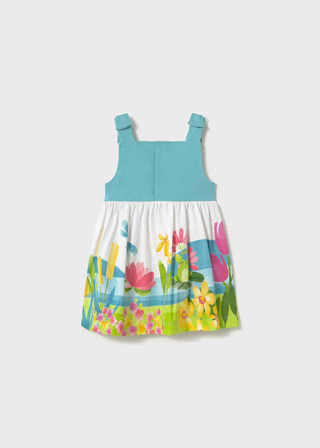 Vestito fresco cotone neonata Mayoral Fiori turchese Mayoral Azzurro