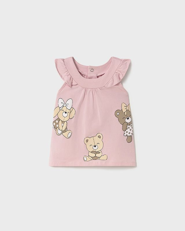 Vestito fresco cotone neonata Mayoral Newborn orsette rosa Mayoral Rosa