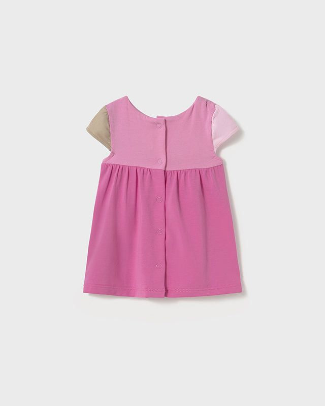 Vestito fresco cotone neonata Mayoral Newborn uccelino rosa tulipano Mayoral Rosa