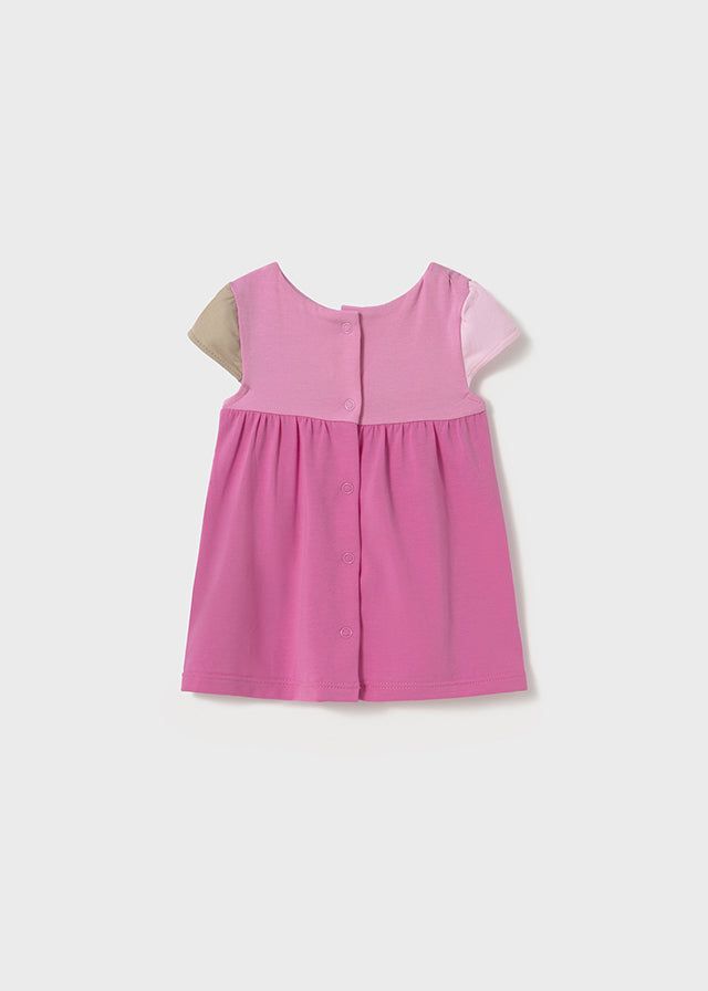 Vestito fresco cotone neonata Mayoral Newborn uccelino rosa tulipano Mayoral Rosa