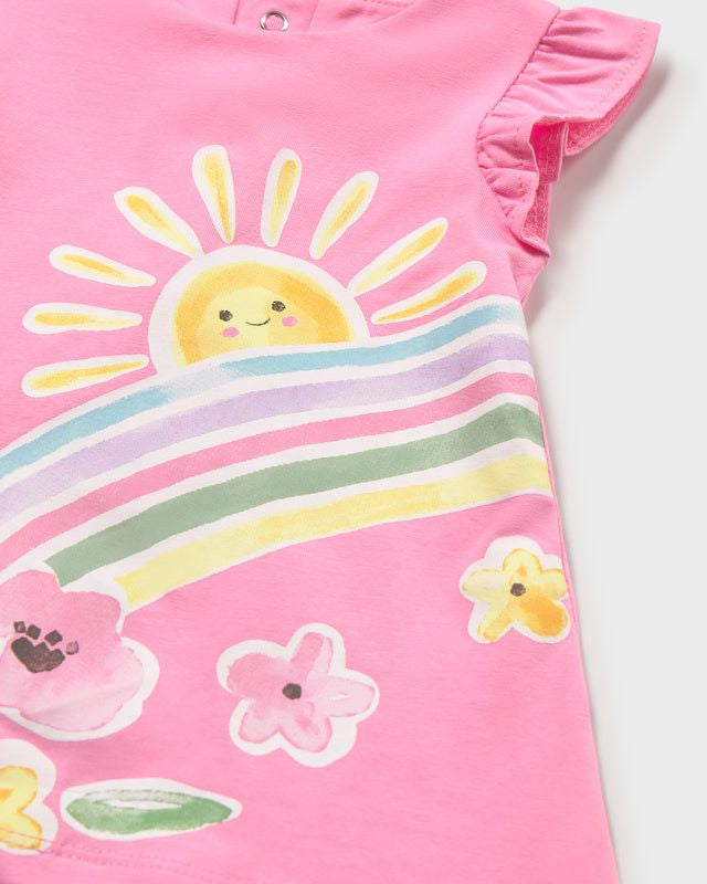 Vestito neonata Mayoral cotone stampa arcobaleno Mayoral 0-1 Mesi 55cm