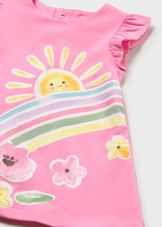 Vestito neonata Mayoral cotone stampa arcobaleno Mayoral 0-1 Mesi 55cm