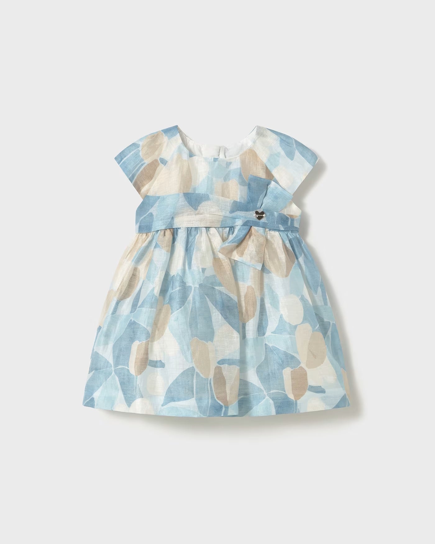 Vestito in lino stampato neonata Mayoral azzurro floreale Mayoral Azzurro