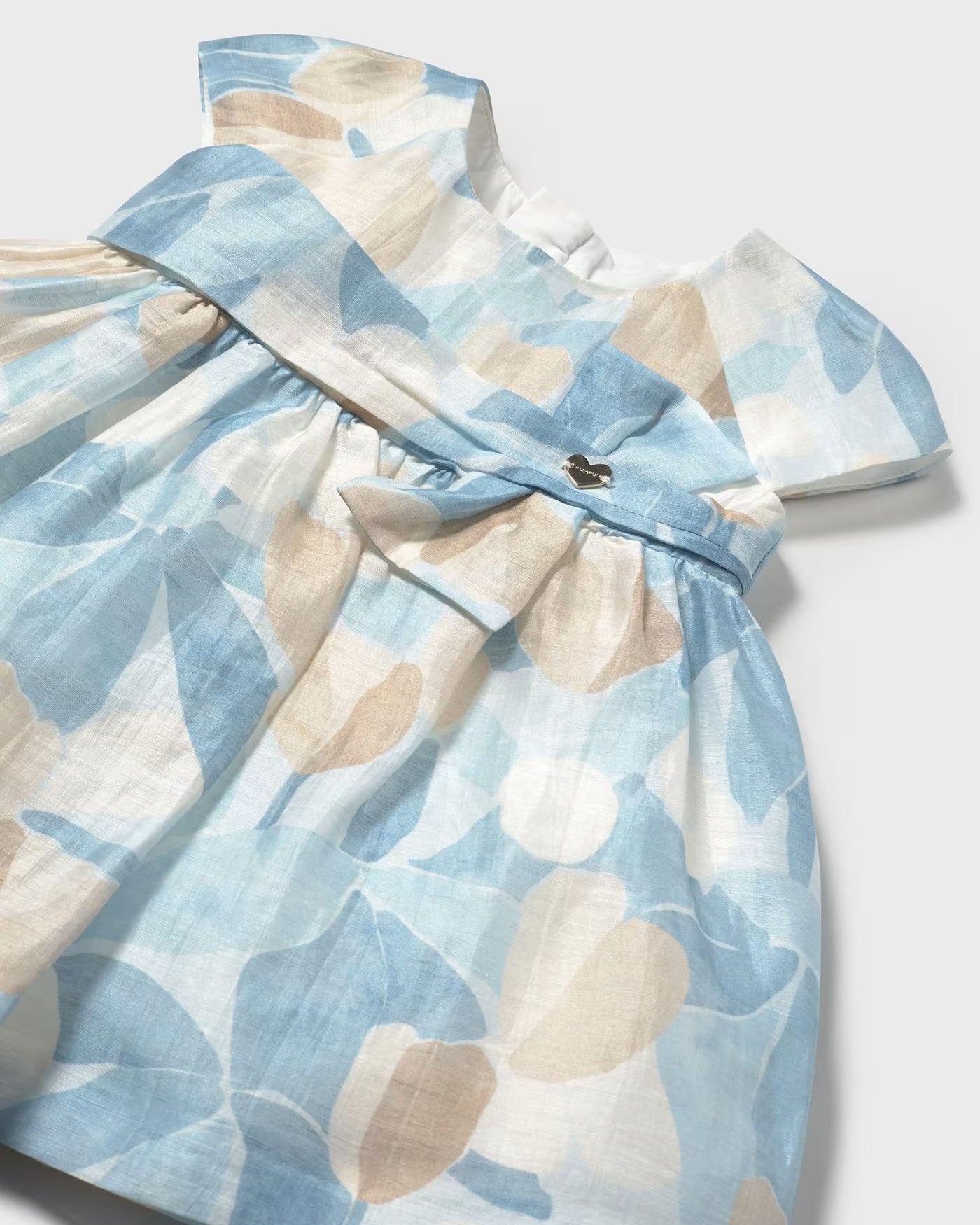 Vestito in lino stampato neonata Mayoral azzurro floreale Mayoral Azzurro