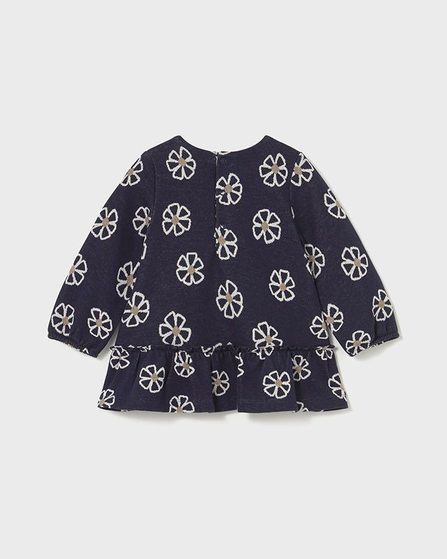 Vestito jacquard neonata Mayoral blu fiori Mayoral 6 Mesi 68cm