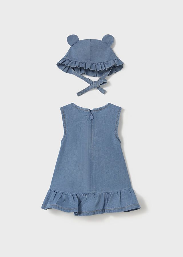Vestito jeans con cappellino neonata Mayoral Newborn Mayoral Azzurro