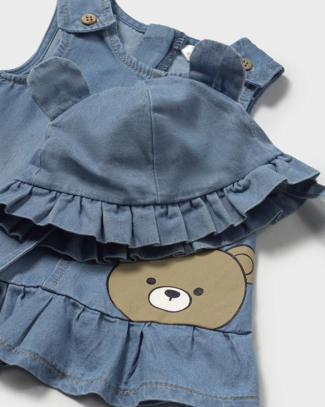 Vestito jeans con cappellino neonata Mayoral Newborn Mayoral Azzurro
