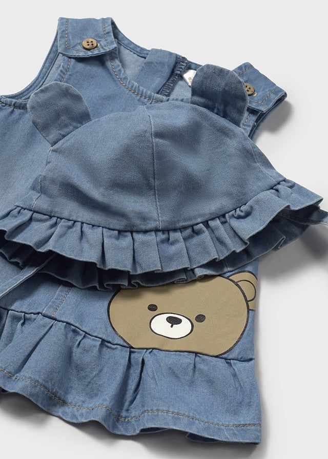 Vestito jeans con cappellino neonata Mayoral Newborn Mayoral Azzurro
