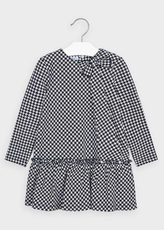 Vestito manica lunga bambina Mayoral fantasia blu marino - ErreGiModaBimbo