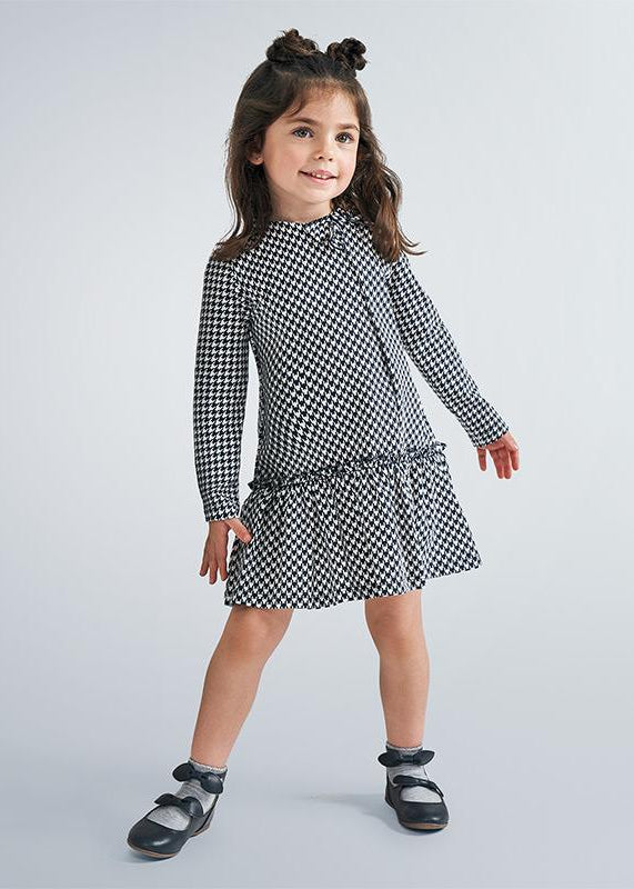 Vestito manica lunga bambina Mayoral fantasia blu marino - ErreGiModaBimbo