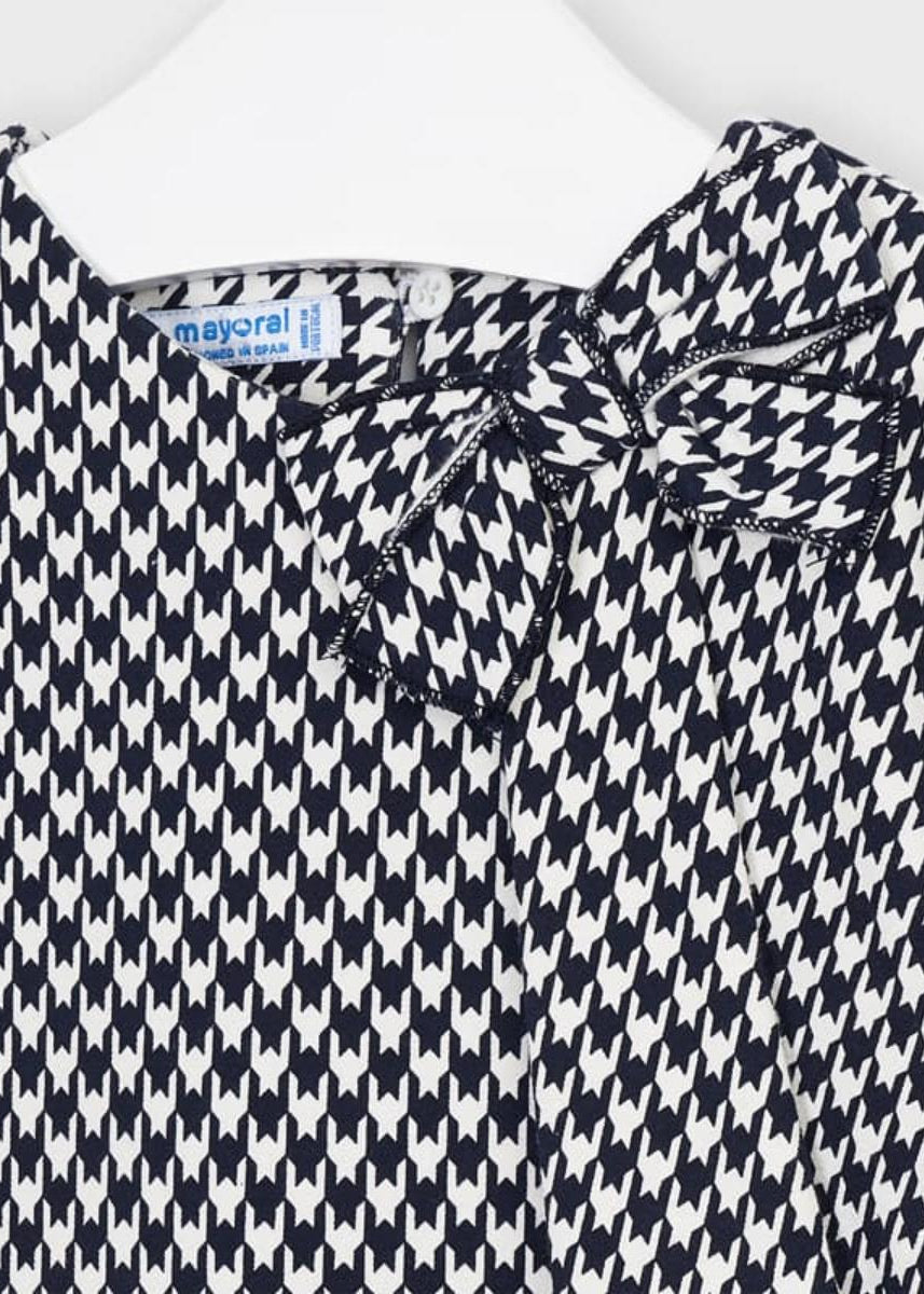 Vestito manica lunga bambina Mayoral fantasia blu marino - ErreGiModaBimbo