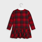 Vestito manica lunga bambina Mayoral fantasia rosso quadri - ErreGiModaBimbo