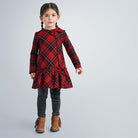 Vestito manica lunga bambina Mayoral fantasia rosso quadri - ErreGiModaBimbo
