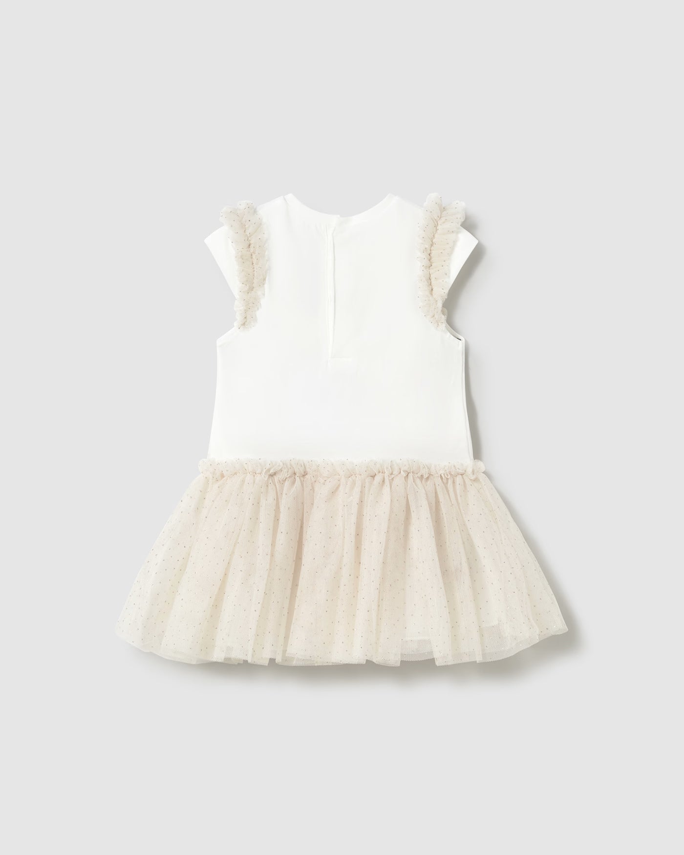 Vestito neonata Mayoral bianco gonna tulle champagne Mayoral Champagne