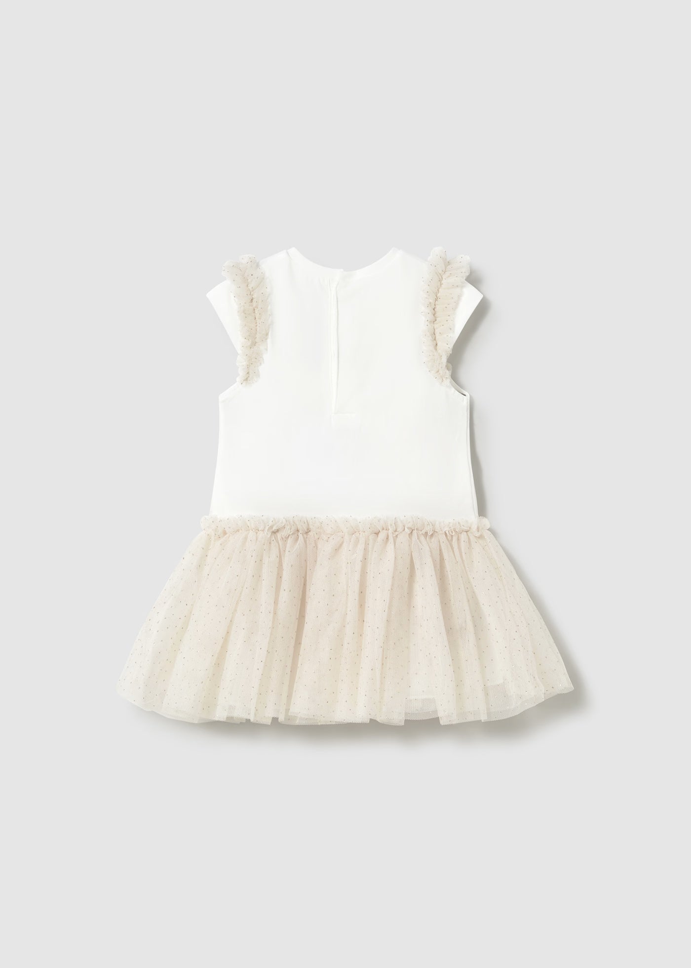 Vestito neonata Mayoral bianco gonna tulle champagne Mayoral Champagne