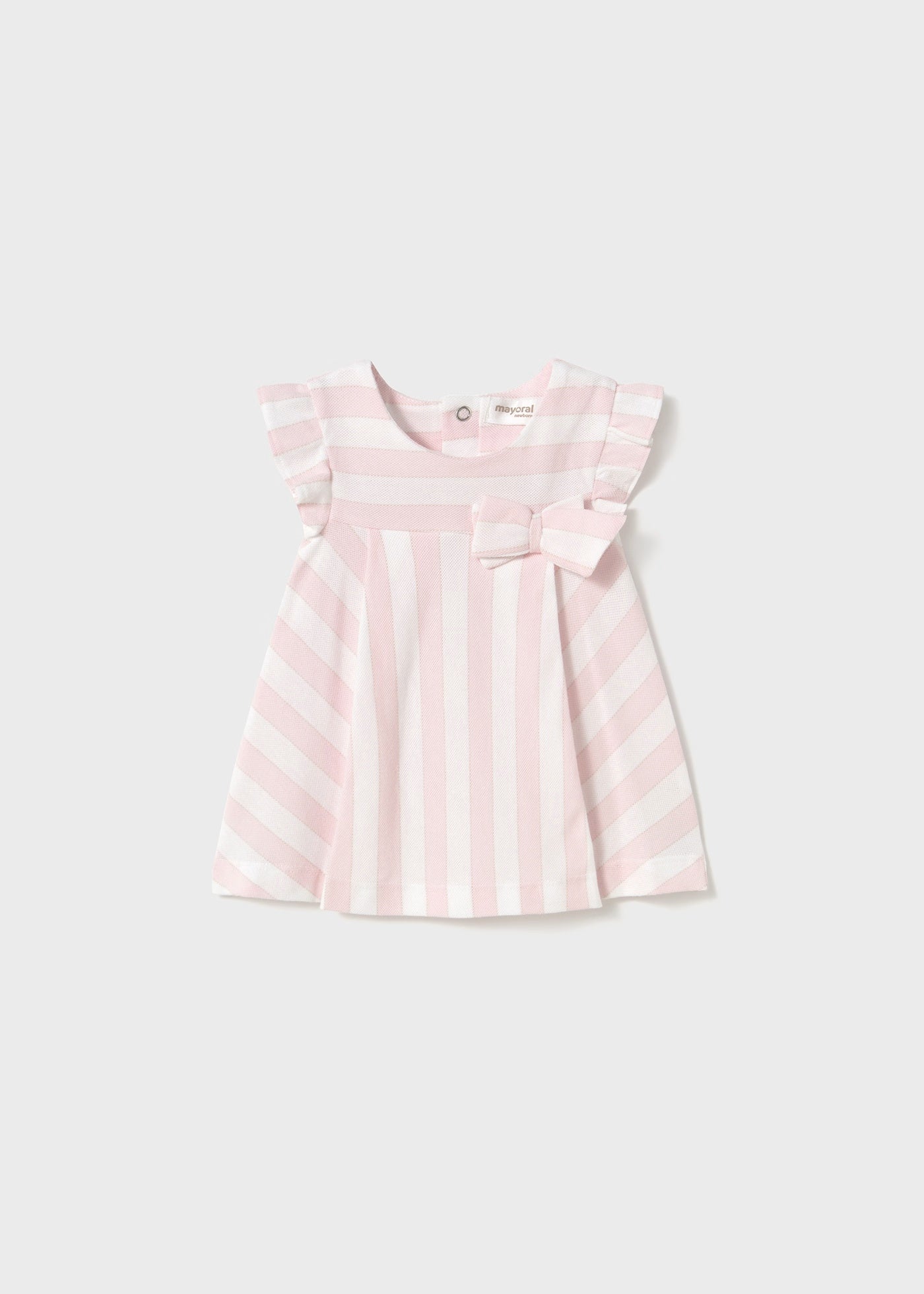 Vestito neonata Mayoral Newborn righe rosa con fiocco Mayoral Rosa