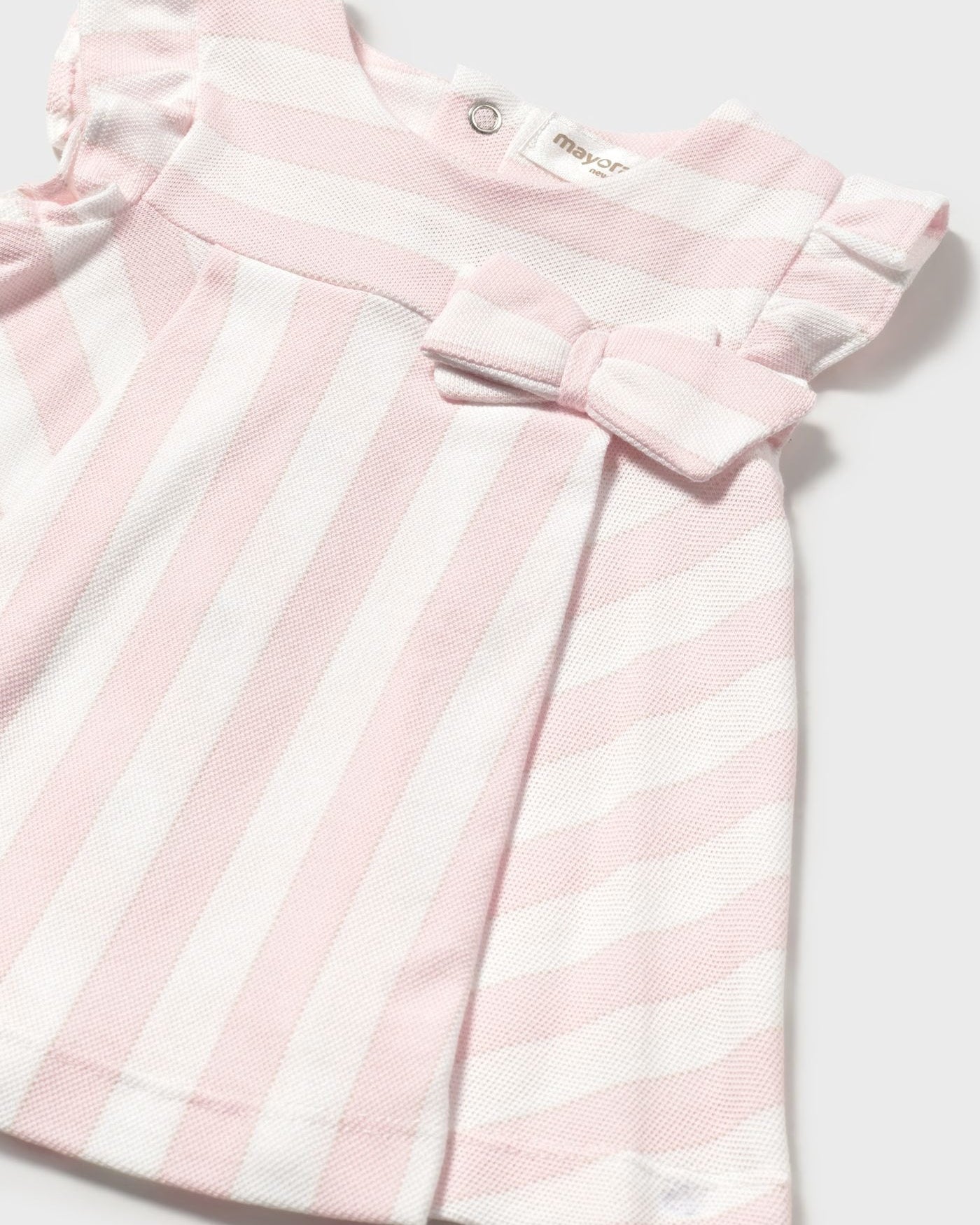 Vestito neonata Mayoral Newborn righe rosa con fiocco Mayoral Rosa