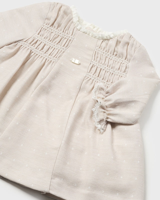 Vestito nido d'ape neonata Mayoral Newborn noce Mayoral Beige