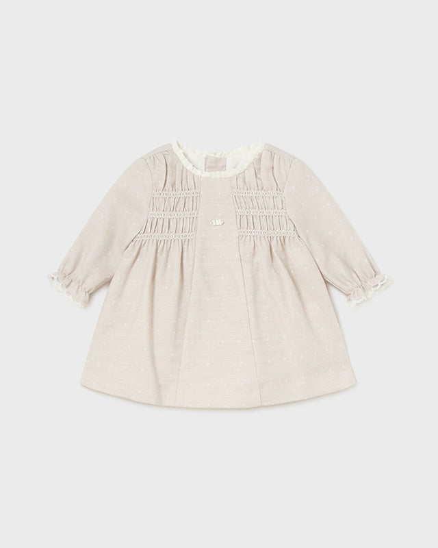 Vestito nido d'ape neonata Mayoral Newborn noce Mayoral Beige