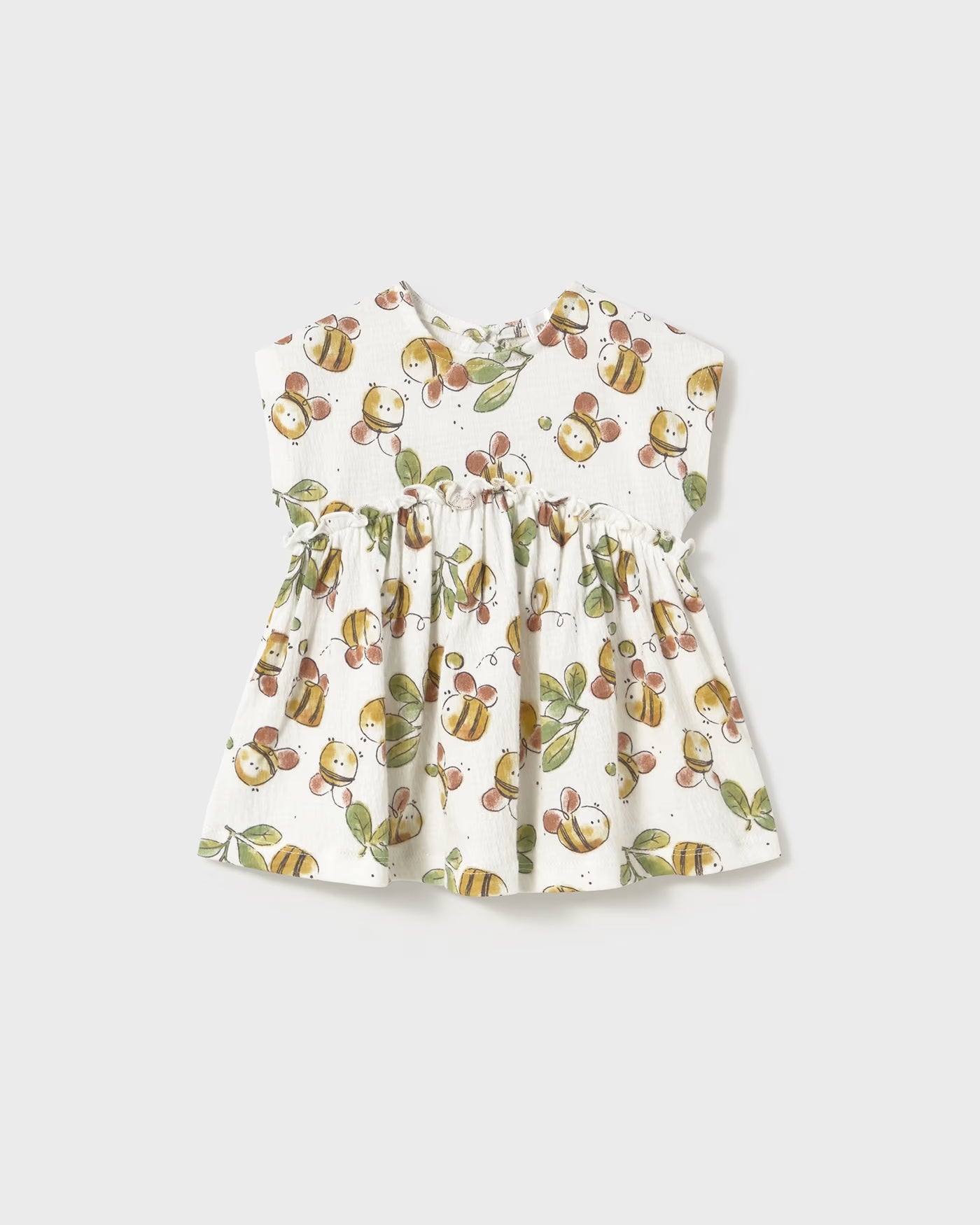 Vestito panna neonata Mayoral Newborn stampa fantasia api Mayoral Panna