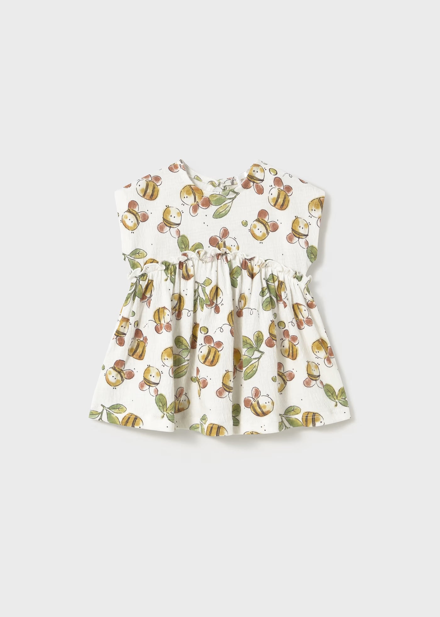 Vestito panna neonata Mayoral Newborn stampa fantasia api Mayoral Panna