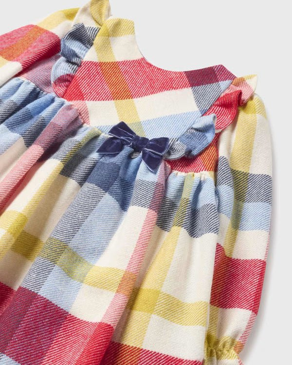 Vestito panno neonata Mayoral quadri multicolor - ErreGiModaBimbo