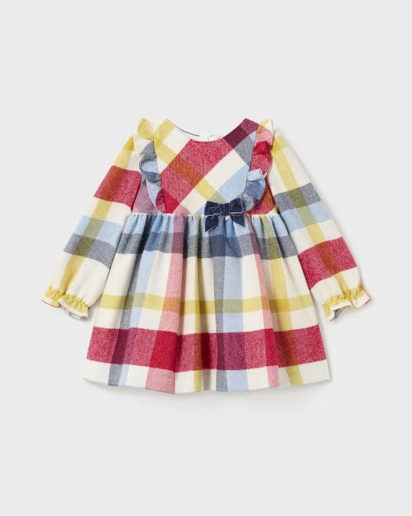 Vestito panno neonata Mayoral quadri multicolor - ErreGiModaBimbo