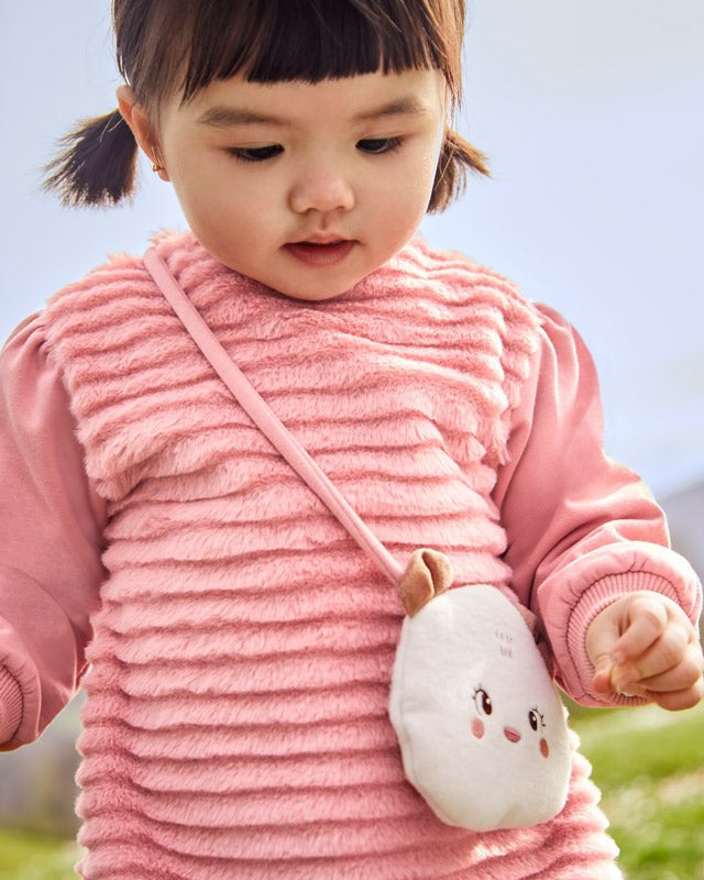 Vestito pellicciotto con borsetta neonata Mayoral rosa - ErreGiModaBimbo