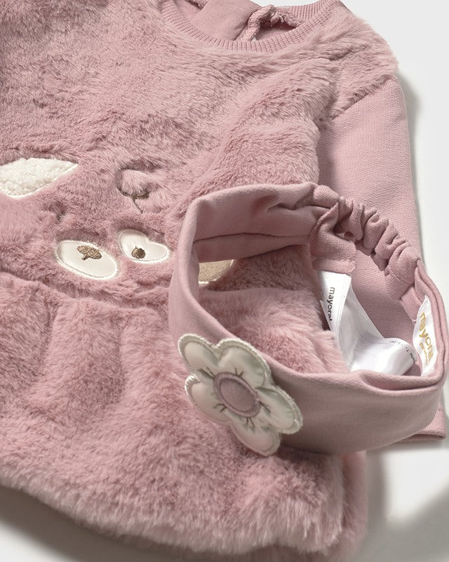 Vestito pellicciotto con fascia neonata Mayroal Newborn rosa Mayoral Rosa