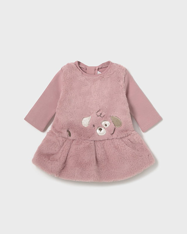 Vestito pellicciotto con fascia neonata Mayroal Newborn rosa Mayoral Rosa