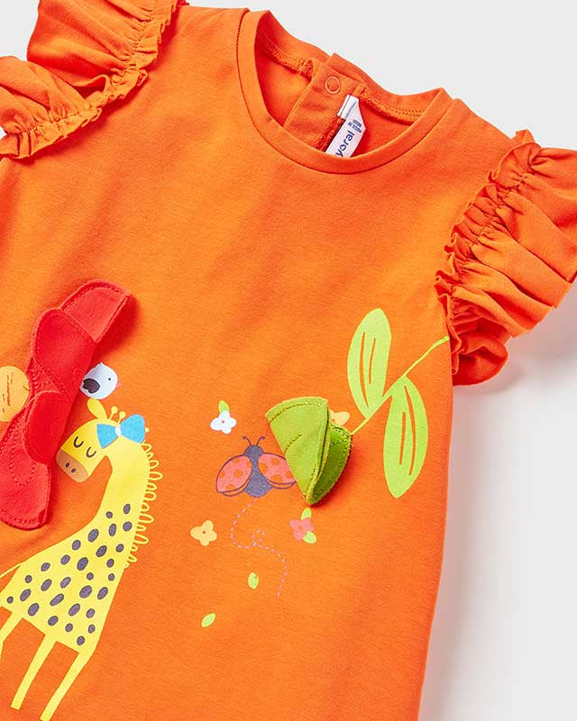 Vestito Play neonata Mayoral arancio giraffa - ErreGiModaBimbo