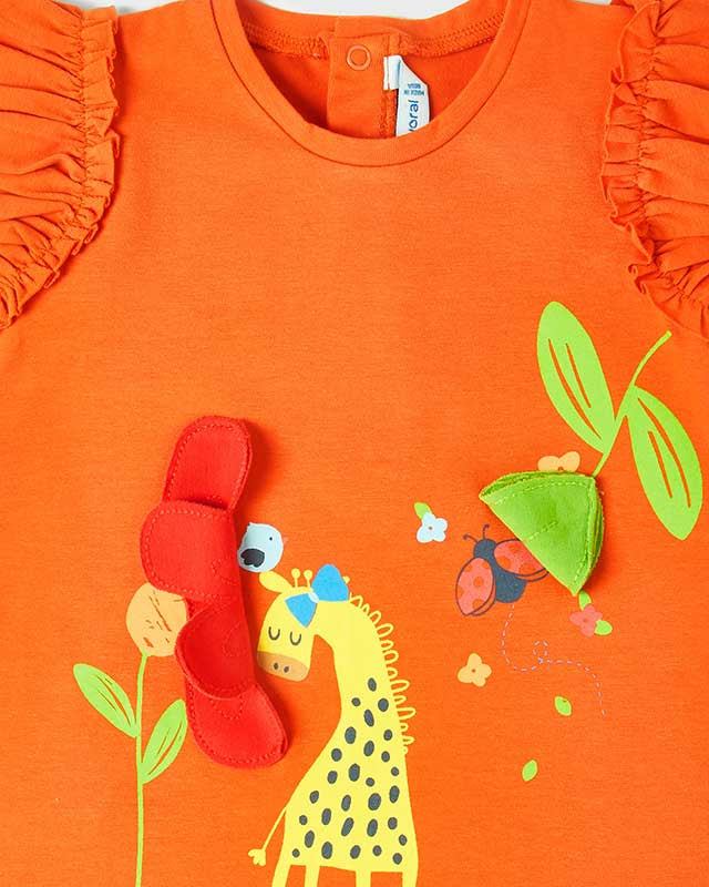 Vestito Play neonata Mayoral arancio giraffa - ErreGiModaBimbo