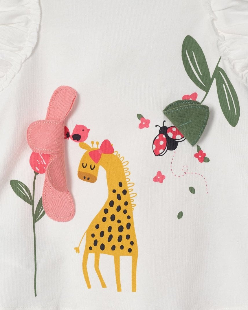 Vestito Play neonata Mayoral bianco giraffa - ErreGiModaBimbo