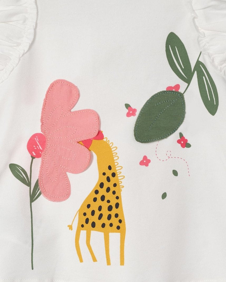 Vestito Play neonata Mayoral bianco giraffa - ErreGiModaBimbo