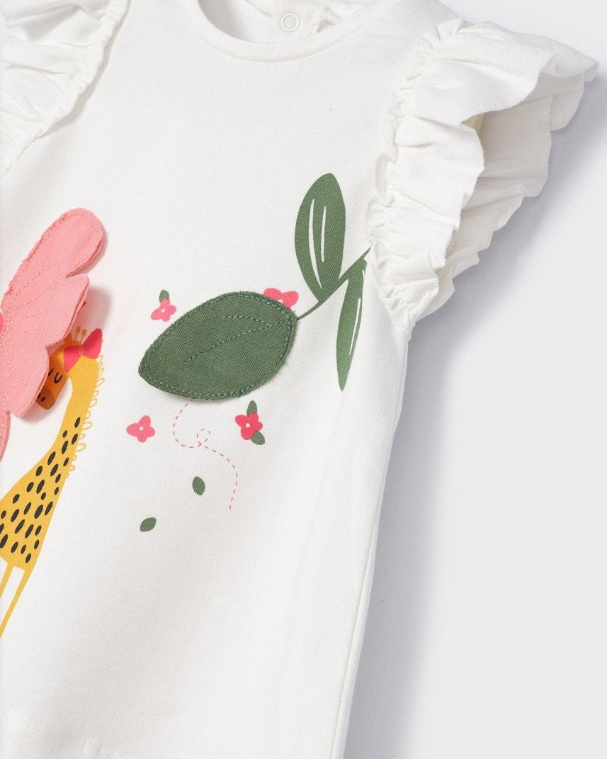 Vestito Play neonata Mayoral bianco giraffa - ErreGiModaBimbo