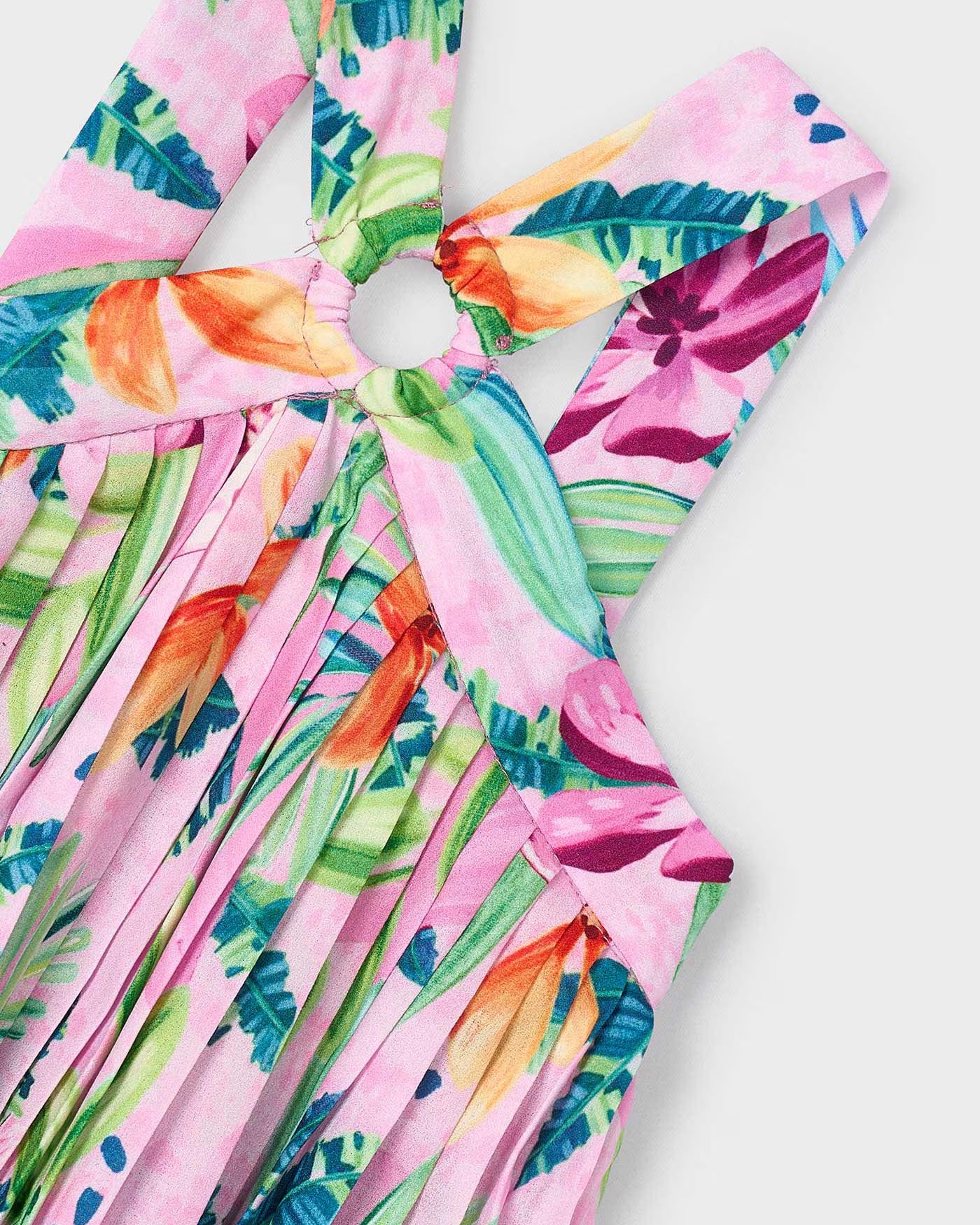 Vestito plissettato bambina Mayoral orchidea tropicale Mayoral Rosa