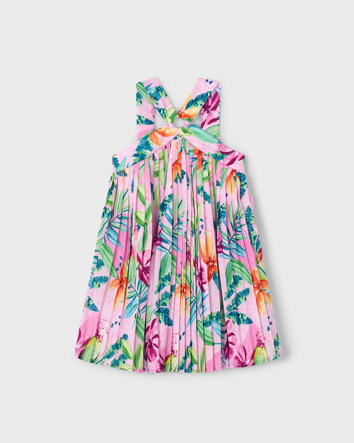 Vestito plissettato bambina Mayoral orchidea tropicale Mayoral Rosa
