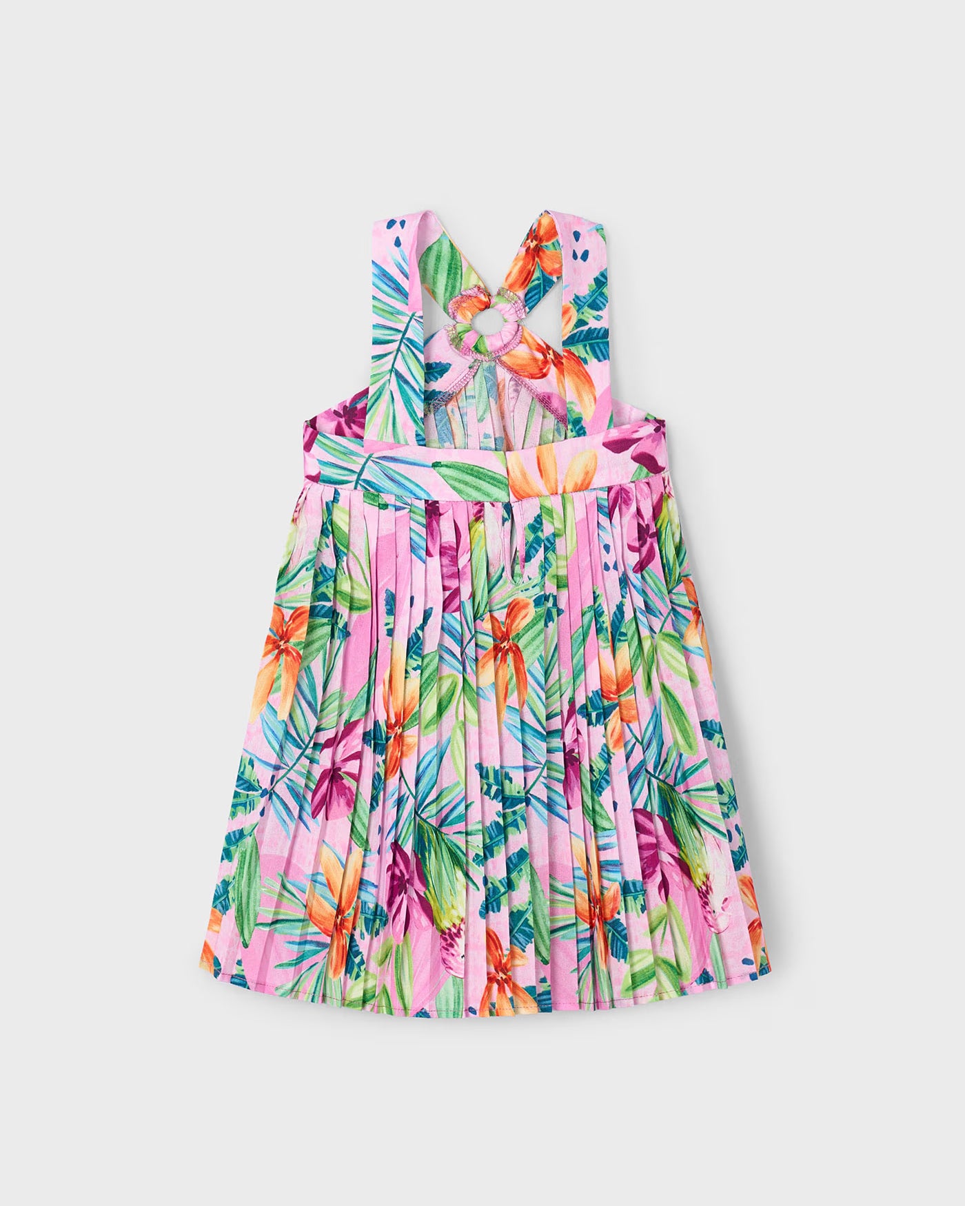 Vestito plissettato bambina Mayoral orchidea tropicale Mayoral Rosa
