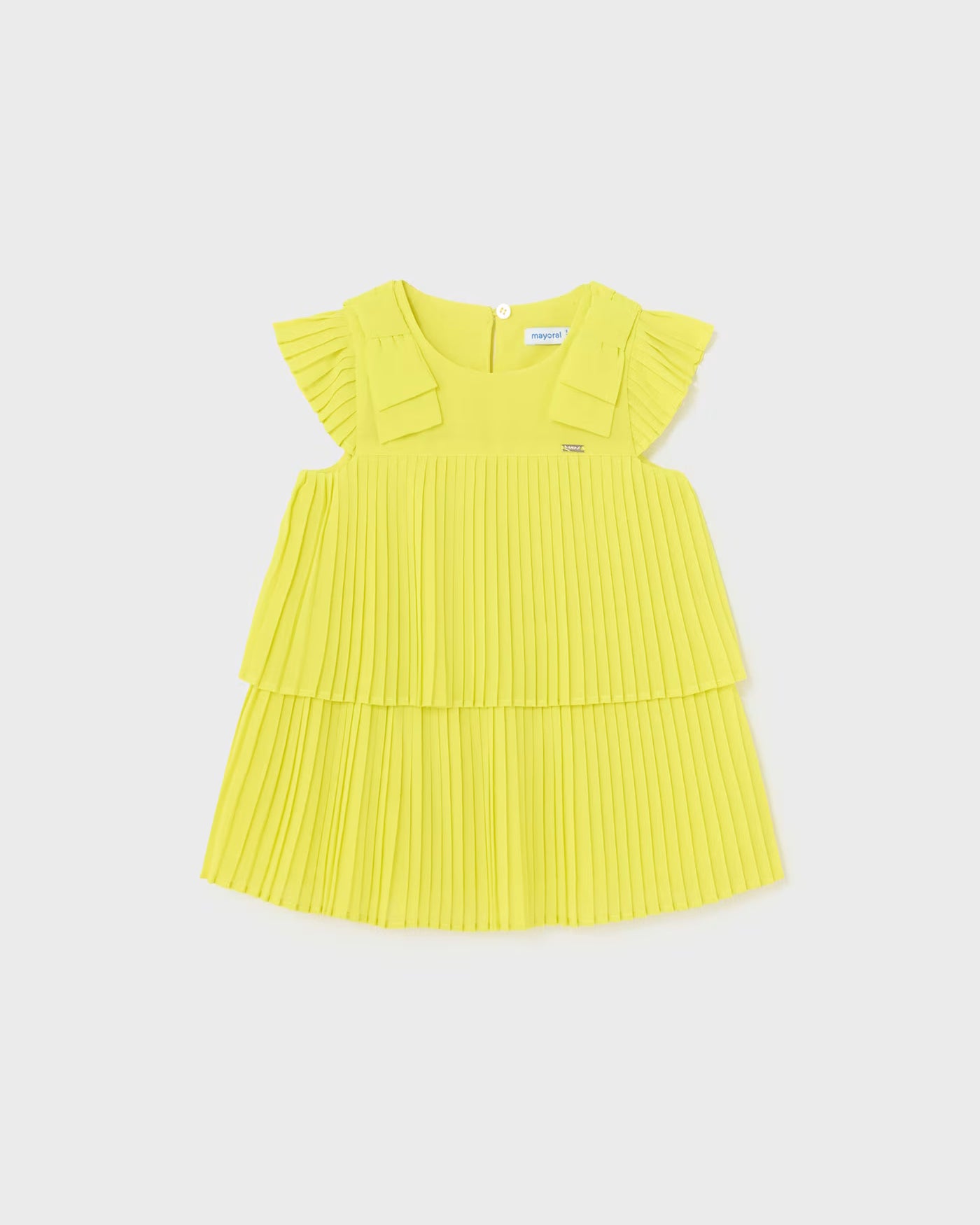 Abito foderato plissettato fiocchi neonata Mayoral giallo cedro Mayoral Giallo