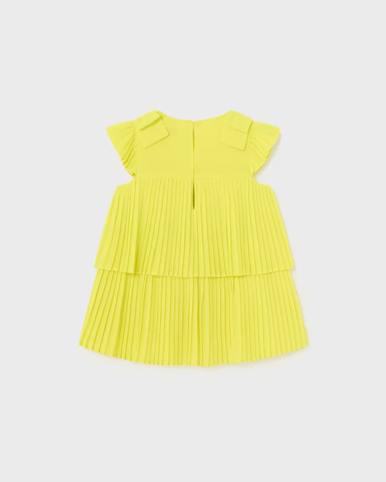 Abito foderato plissettato fiocchi neonata Mayoral giallo cedro Mayoral Giallo