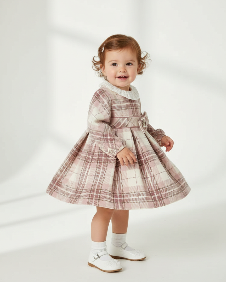 Vestito quadri colletto volant neonata Mayoral rosa Mayoral Rosa