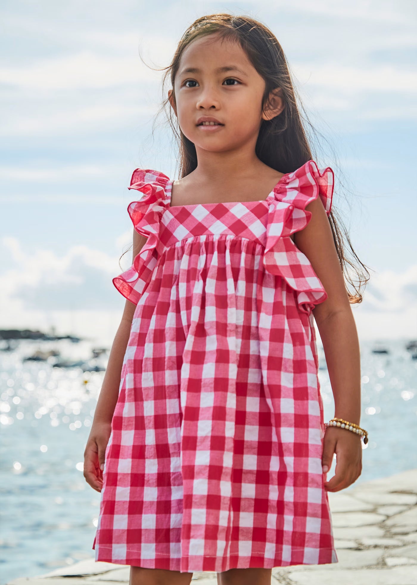 Vestito quadri vichy bambina Mayoral rosa peonia Mayoral Rosa