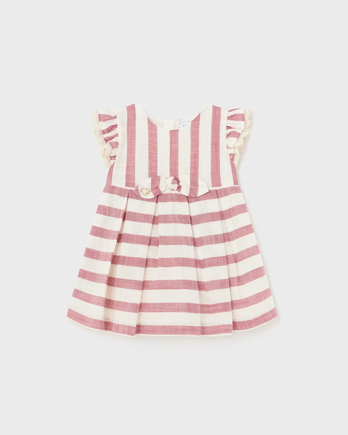 Vestito effetto lino neonata Mayoral righe argilla Mayoral Argilla