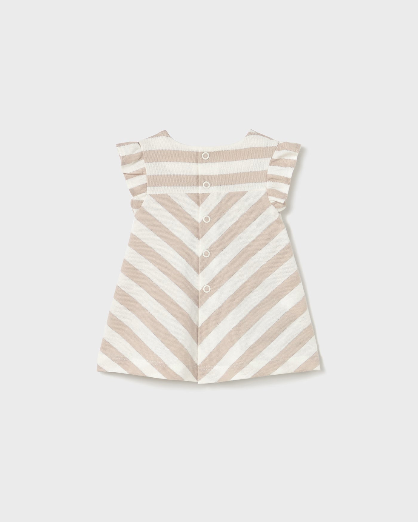 Vestito neonata Mayoral Newborn righe beige con fiocco Mayoral Beige