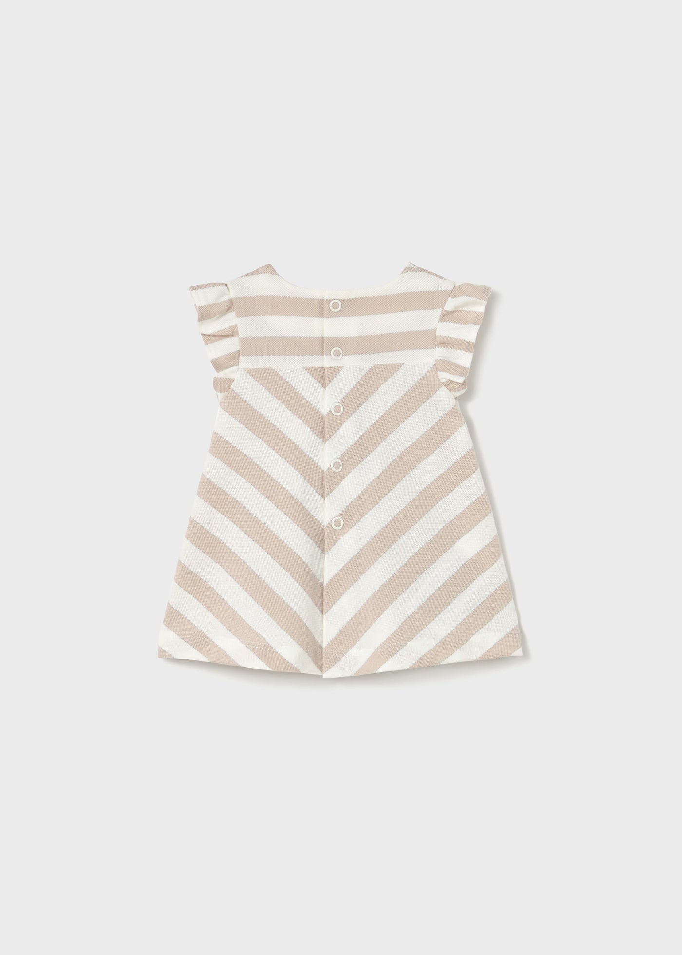 Vestito neonata Mayoral Newborn righe beige con fiocco Mayoral Beige
