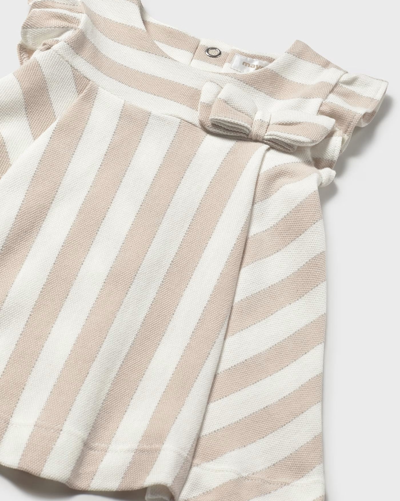 Vestito neonata Mayoral Newborn righe beige con fiocco Mayoral Beige