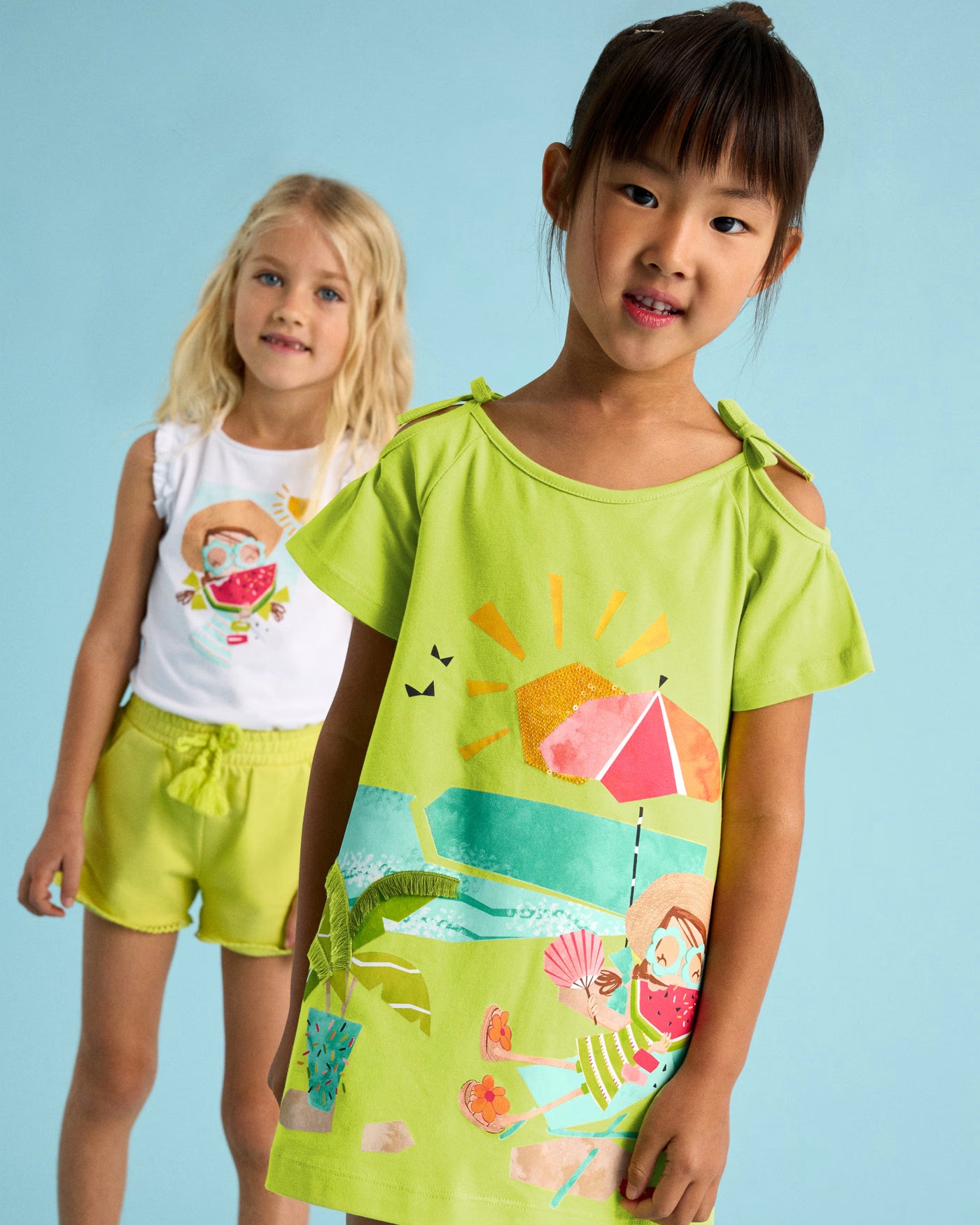 Vestito spalla fina bambina Mayoral stampa Mare cedro Mayoral Cedro