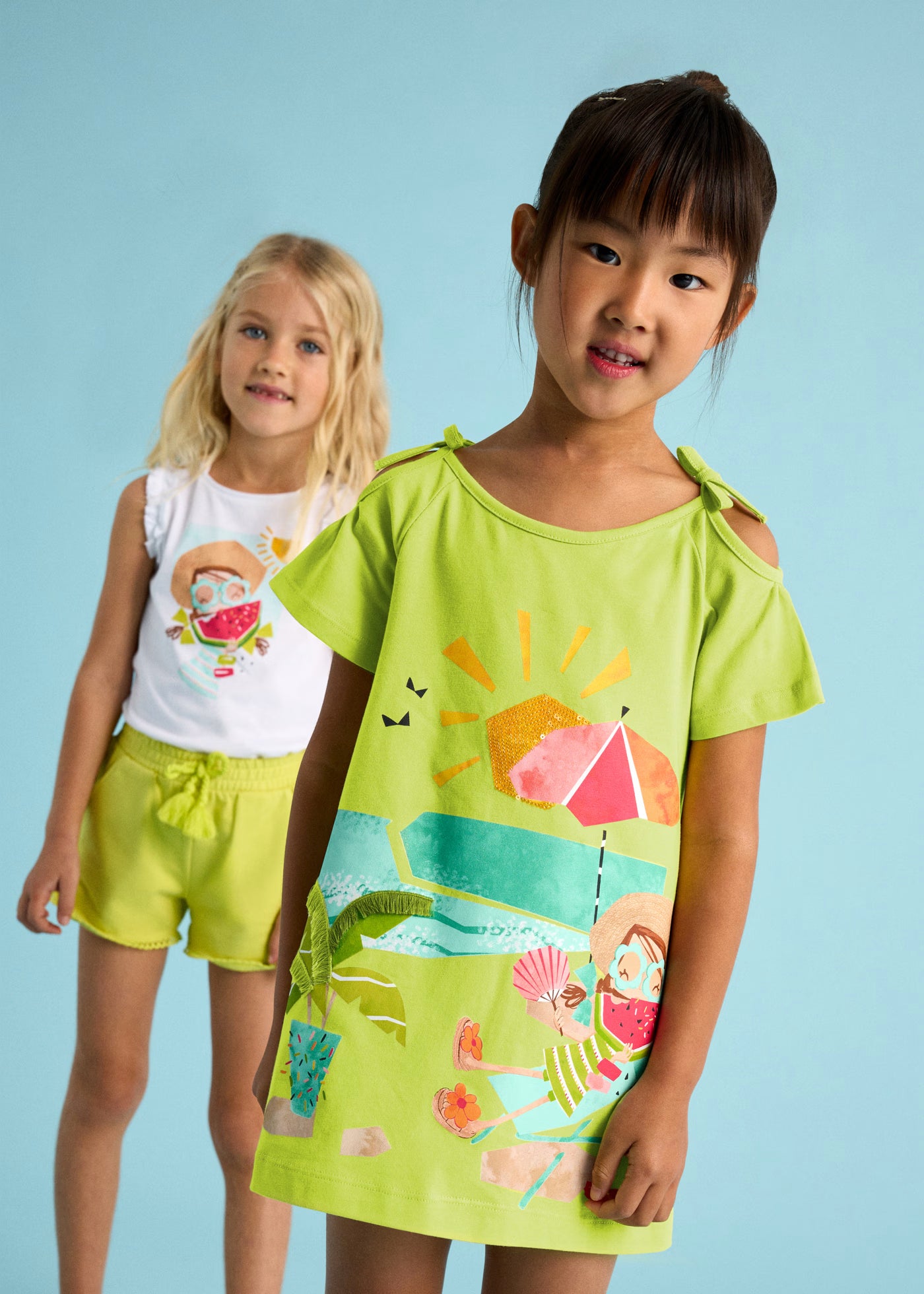 Vestito spalla fina bambina Mayoral stampa Mare cedro Mayoral Cedro
